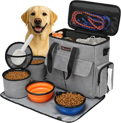 Airline Approved Pet Travel Bag, Weekend Dog Travel Set for Dog and Cat, Airline Approved Tote Organizer with Multi-Function Pockets