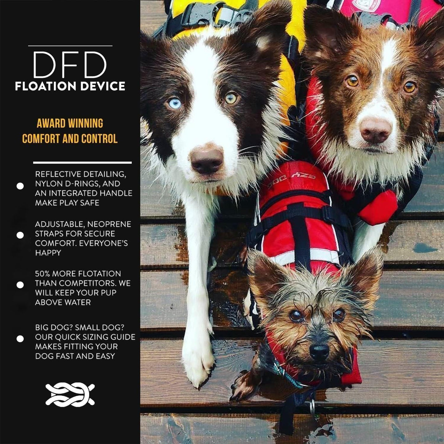 Doggy Flotation Device Dog Life Vest Jacket (DFD)